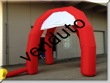 Gazebo Rosso Bianco